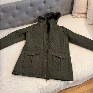 Big Chill Dark Green Quilted Utility Jacket